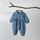 thumbnail image 5 of Baby Spring Clothes 0-3Y Infant Girls Solid Color Denim Romper Newborn 100 Days One Piece Cute Toddler Boys Lapel Jumpsuit, 5 of 6