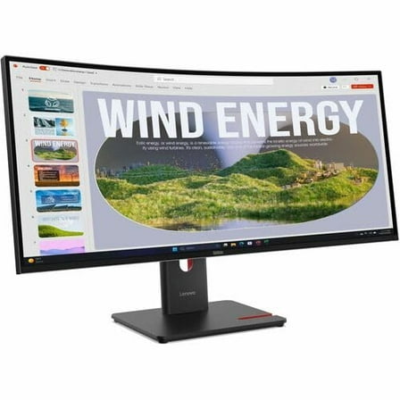 Lenovo ThinkVision T34WD-40 34" Class UW-QHD Curved Screen LED Monitor - 21:9 - Eclipse Black (64aegar1us)
