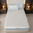 thumbnail image 4 of Erosebridal Modern Abstract Watercolor Zipper Queen Comforter Set with Fitted Sheet and 2 Pillowcases, White Gray Zipper Bedding Set, Gray Reversible, 4 of 7