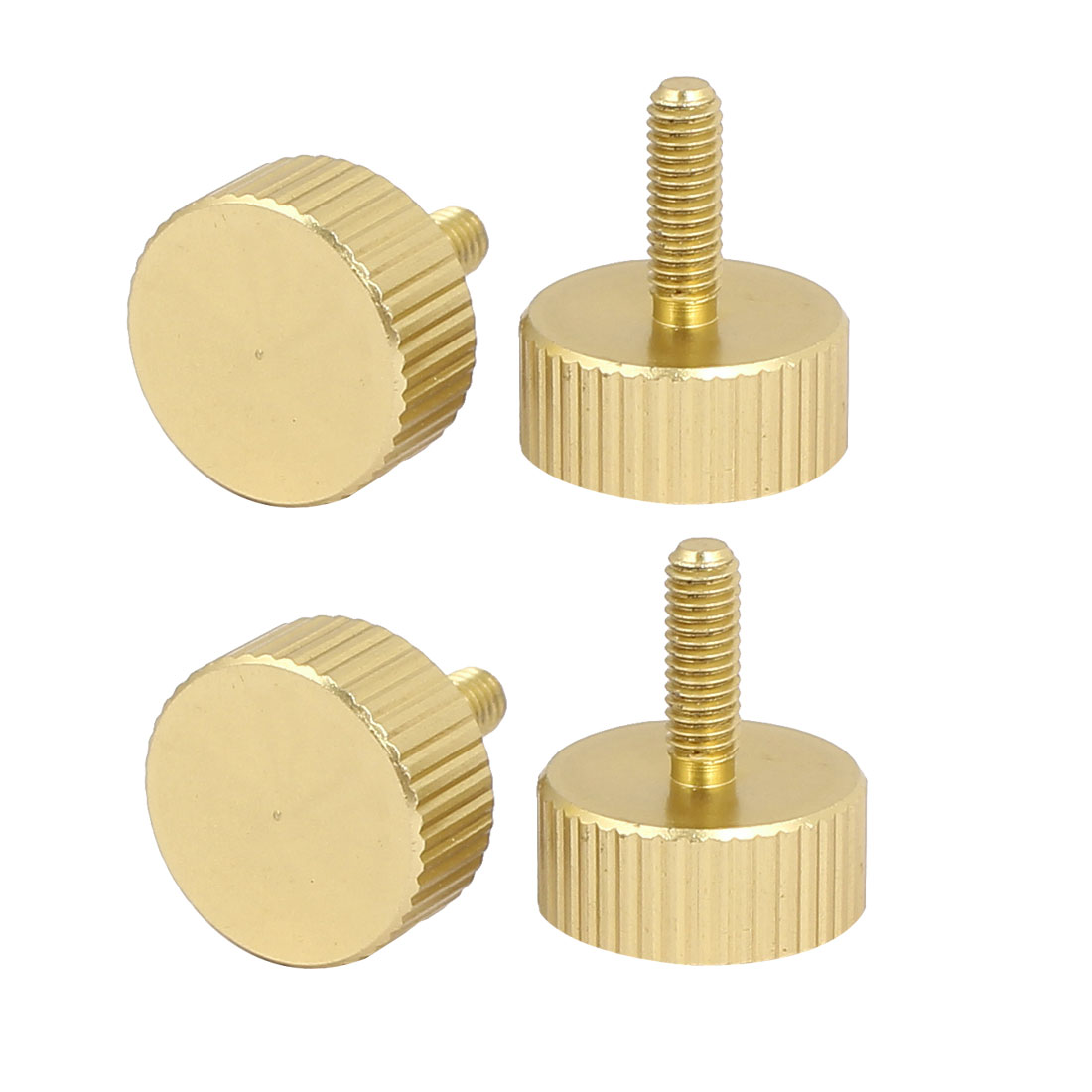 Computer PC Case Aluminum Knurled Head Thumb Screws Gold Tone M2.6x8mm
