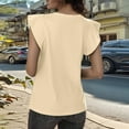 thumbnail image 5 of Womens Summer Tops Women's Fashion Casual Short Sleeved T Shirt Round Neck Solid Color Loose Top Vest 1 Athletic Tops for Women Loose Fit Business Shirts Women Neck Top Camisole Tall Cloth Beige M, 5 of 9
