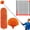 Orange 2, variant on 20FT High Reach Duster Kit with 3-12FT Splicable Extension Pole, Cobweb Duster, Window Squeegee & Scrubber, Spider Web Brush, Feather Duster for High Ceilings & Windows