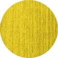 thumbnail image 1 of Ahgly Company Machine Washable Indoor Round Abstract Yellow Contemporary Area Rugs, 8' Round, 1 of 4