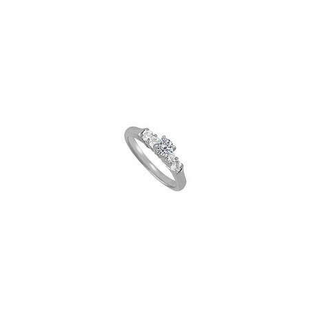 Best Gifting Solution Cubic Zirconia Five Stone Ring in White Gold Gorgeous Design Cool (Best Cubic Zirconia Stones)