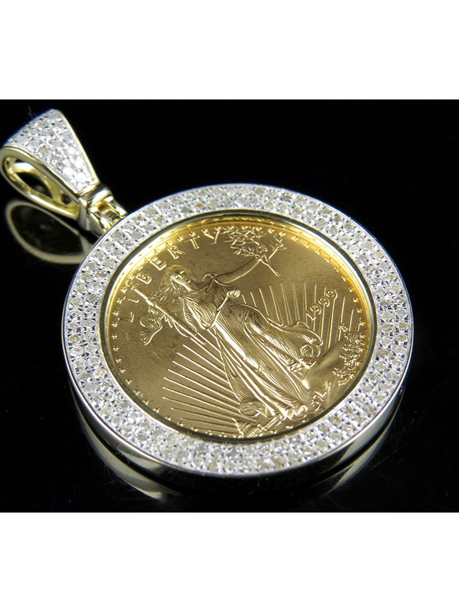 Solid 10K Yellow Gold Lady Liberty Coin 