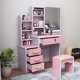 thumbnail image 1 of New Modern Dressing Table Cabinet Dressing Cabinet Apartment White Desk Bedroom Vanity Desk Light Mirror Dresser Home Furnitures My Lux Decor Round, 1 of 27