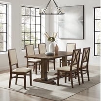 Crosley Furniture Joanna 7-Piece Dining Table Set in Dark Oak/Creme