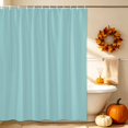thumbnail image 3 of Pure Mint Green Shower Curtain, Waterproof Shower Curtains for Bathroom, Modern Solid Color Minimalist Art Washable Fabric Bathtub Curtain Set Bath Decor with 12 Hooks 72"x78", 3 of 8