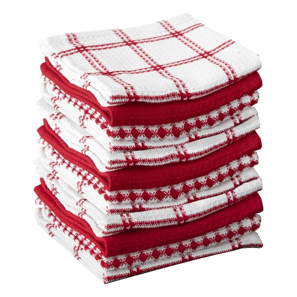 Paños de cocina T-Fal Premium Waffle 100% algodón, 30 x 33 cm (paquete de 12)