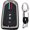 Short Keychain-black, variant on Key Fob Cover Compatible with ISUZU New MU-X X Series DMAX D-Max X-Terrain 2020-2023 3 Button Keychain Case Holder Protector,Long Keychain-silver