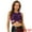 Purple, variant on DARING DIVA Women's Sparkly Party Cutout Glitter Crop Top 2XL Purple
