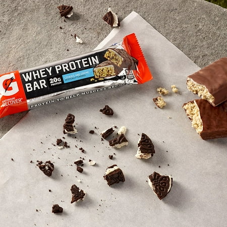 Gatorade Whey Protein Recover Bars, Cookies and Cream, 12 Count
