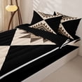 thumbnail image 3 of Erosebridal South Western Geometric Pattern Zipper Twin Comforter Sets with Fitted Sheet and 2 Pillowcases,Tribal Aztec Print Zipper Bedding Set,Beige Brown Black,Black Reversible, 3 of 6