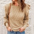 thumbnail image 2 of IROINNID Reduced Womens Sweater Round Neckline Pullover Sweater Solid Color Loose Mid-Length Long Sleeve Sweater Bottomed Sweater Top Top Sweater, 2 of 6