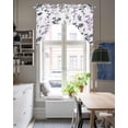 thumbnail image 4 of Grey Purple Botanical Swag Valances for Windows, Small Curtains Drapes, Watercolor Spring Floral Summer Leaf Kitchen Window Curtains Over Sink Window Treatment Valance for Bedroom/Bathroom 56"x36", 4 of 5