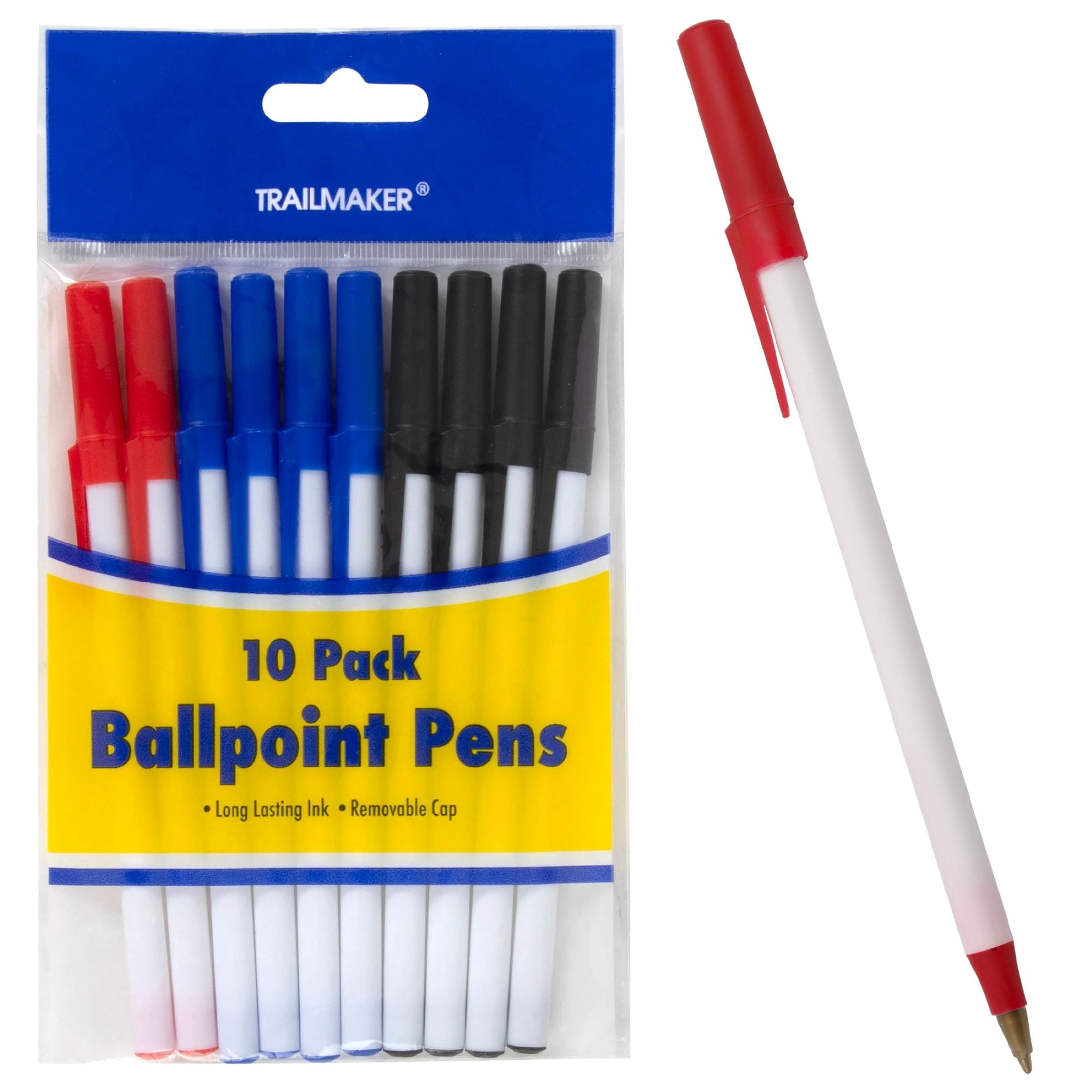 Trailmaker Ballpoint Pens - Black Ink - 100 Pack Value Pack