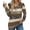 Brown Stripe, variant on V Neck Blouses for Women Dressy Casual Tops Button Long Sleeve Shirts Trendy Fall Tops