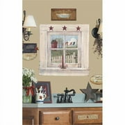 RoomMates RMK2147SLM Outhouse Window and Signs Peel & Stick Giant Wall Decal