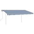 Awning Manually Retractable with LED 45x35 m Blue and White?
