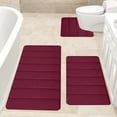 thumbnail image 7 of 3-Piece Foam Bath Mat Set | Ultra Soft & Absorbent Bathroom Rugs | Non-Slip Rubber Backing | Machine Washable | Includes Toilet Mat & 2 Floor Mats | Modern Home Decor, 7 of 7