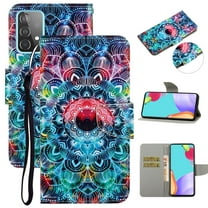 SaniMore for Samsung Galaxy A53 5G 6.5" 2022 Wallet Case, Color Painting Pattern with Kickstand Card Slots Detachable Wrist Strap Grils Women PU Leather Case Magnetic Clasp, Mandala