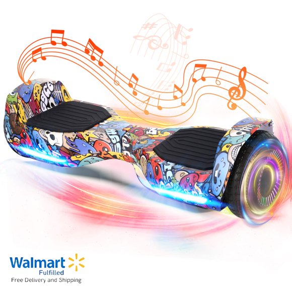 BIIST Ultra Fun Cartoon 6.5" Inch Hoverboard, Hover board for all with Shining Wheels and LED Head lights, UL2272 Certified with Speaker and self balancing feature, Max range up to 6-8 kms