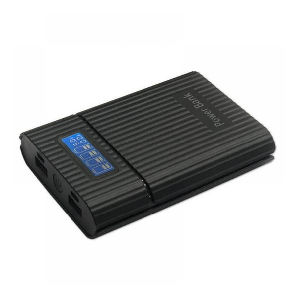 Battery Storage Boxes Mobile Power Pack LCD Screen Real-time Display Dual USB Output Interfaces Anti-slip Power Bank LED Flashlight Protector Shell Case DIY Holder For 4 18650 Batteries