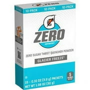 Gatorade G Zero Sugar Glacier Freeze, Powdered Thirst Quencher Drink Mix, 0.10 oz, 3 Boxes of 10