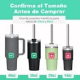 thumbnail image 3 of Set de 8 Piezas de Popotes de Acero Inoxidable, Pajitas con Puntas de Silicón, Cepillo y Bolsita para transportar, Popotes Reusables Metalicos para Vasos, 3 of 4