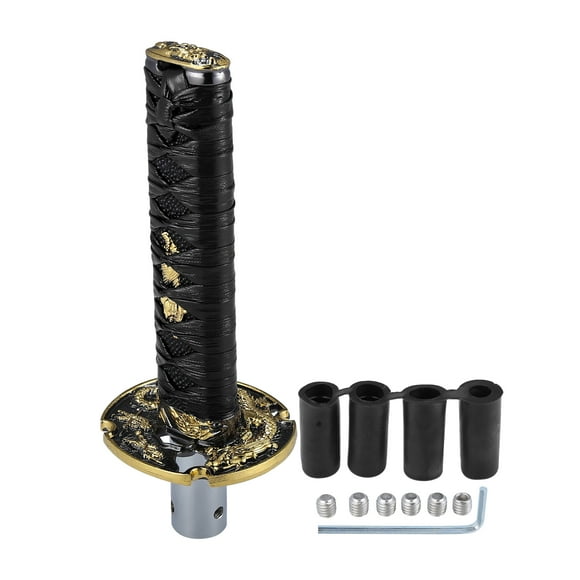 Unique Bargains 15cm Samurai Sword Style Gear Shifter Lever Shift Knob Classic Braided Pattern for Manual Automatic AT MT Blue White