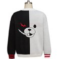 thumbnail image 5 of Black White Cardigan Sweater Unisex Knitted Jacket Warm Coat for Halloween, 5 of 8