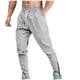 thumbnail image 2 of Pantalones largos para hombre, color liso, cintura elástica, patchwork, cremallera, para exteriores, de poliéster, 2 of 7