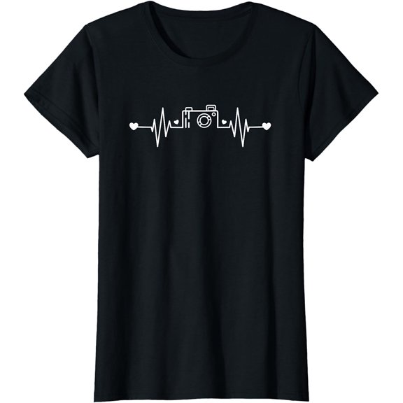 Photographer Heartbeat Photography Lovers Camera Novelty T-Shirt