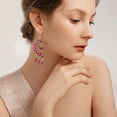 thumbnail image 4 of QIQUWOHUL Retro National Wind Earrings European And American Fashion Bohemian Color Resin Rhinestone Earrings Female, 4 of 5