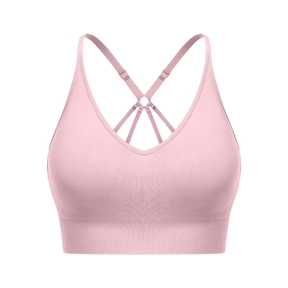 PBFRDSJ Womens Sports Bra Criss Cross Back Yoga Workout Bras Soft Comfort No Underwire Athletic Underwear