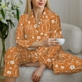 thumbnail image 6 of Fotbe Hand-drawn Pumpkin with Flowers Pattern Long Sleeve Pajama Set for Women,Sleepwear Set,2-piece Loungewear Set,Soft PJs Comfy Nightwear with Pockets -X-Large, 6 of 7