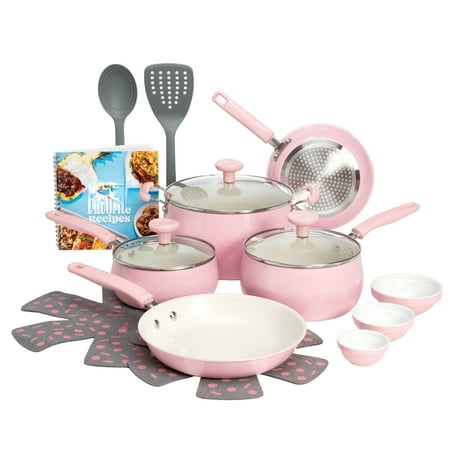 

SinolinK High-quality ceramic non-stick coating lightweight aluminum 16-piece complete cookware set