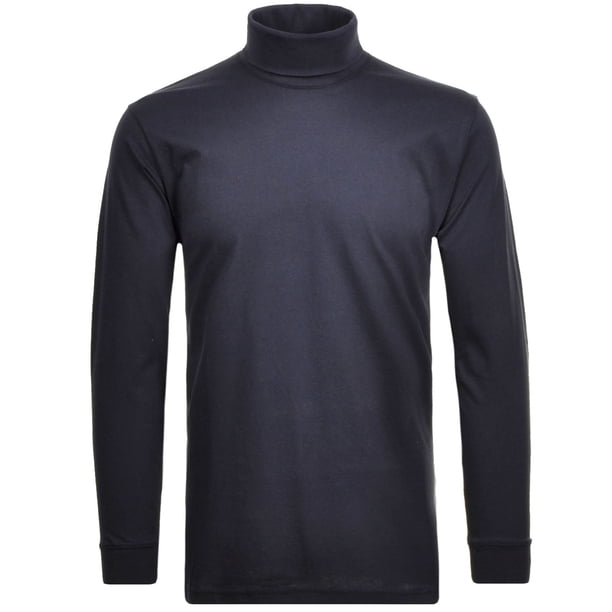 RAGMAN Suéter de Cuello Tortuga para Hombre - Manga Larga Básico Cuello Tortuga Regular Fit, Punto Simple, Color Sólido Azul oscuro S (Small)