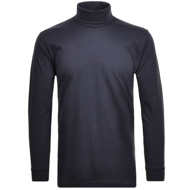 RAGMAN Suéter de Cuello Tortuga para Hombre - Manga Larga Básico Cuello Tortuga Regular Fit, Punto Simple, Color Sólido Azul oscuro S (Small)