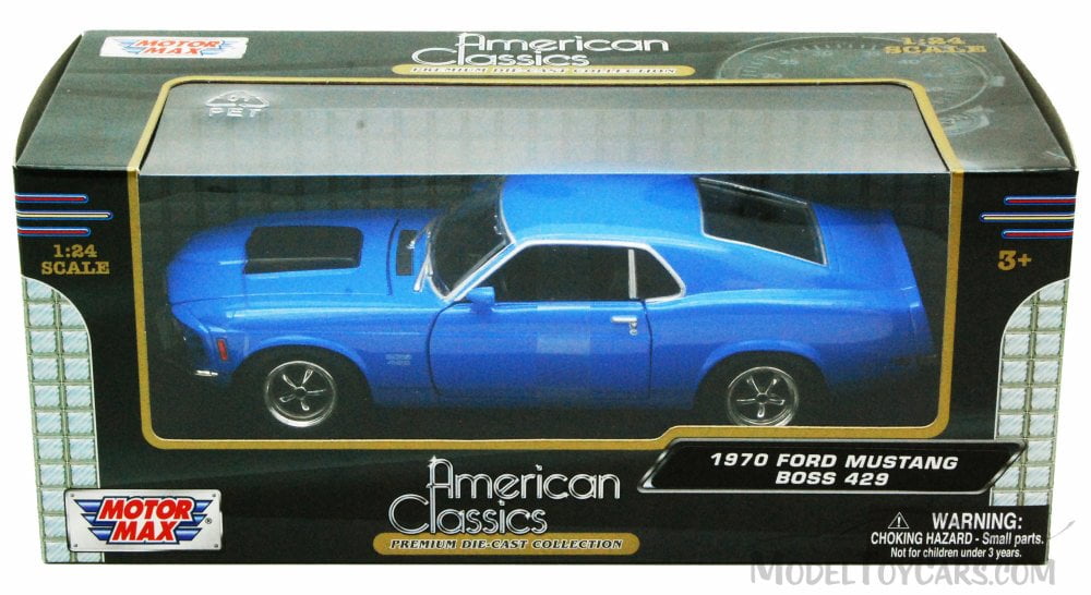 1970 Ford Mustang Boss 429, Blue - Motormax 73303 - 1/24 scale Diecast  Model Toy Car