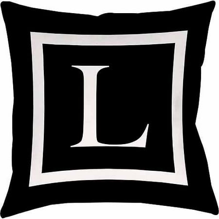 IDG Classic Block Monogram Decorative Pillow - Black