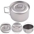 thumbnail image 3 of Titanium Bowl with Folding Handle Camping Bowl Dinner Food Container Outdoor Pan, 3 of 11
