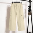 thumbnail image 7 of Only Moment Women Cargo Shorts with Pockets High Waist Stretch Dress Casual Sweatpants Light Yellow,2XL, 7 of 7