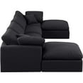 thumbnail image 4 of Meridian Furniture Indulge 140" Linen Fabric U-Shaped Modular Sectional in Black, 4 of 8