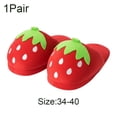 thumbnail image 7 of Vjnyvs Women's Winter Warm Slippers Cute Comfortable Strawberry Slippers Kawaii Fruit Fuzzy Plush Slipper Warm Cotton Slippers Indoor Home Cotton Slippers, 7 of 7