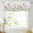thumbnail image 3 of Spring Summer Wildflower Leaf Kitchen Curtains Valances for Windows Floral Leaves Valance Easter Farmhouse Short Rod Pocket Window Curtain 1 Panel for Window Treatment Decorations 54x18inch, 3 of 6