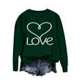 thumbnail image 4 of Yteetum Valentine Gifts Women's Valentine's Day Sweatshirts Plus Size Crewneck Heart Graphic Print Hoodless Sweatshirt Womens Casual Oversized Round Neck Loose Comfy Sweatshirt Fall Spring Clothes, 4 of 5