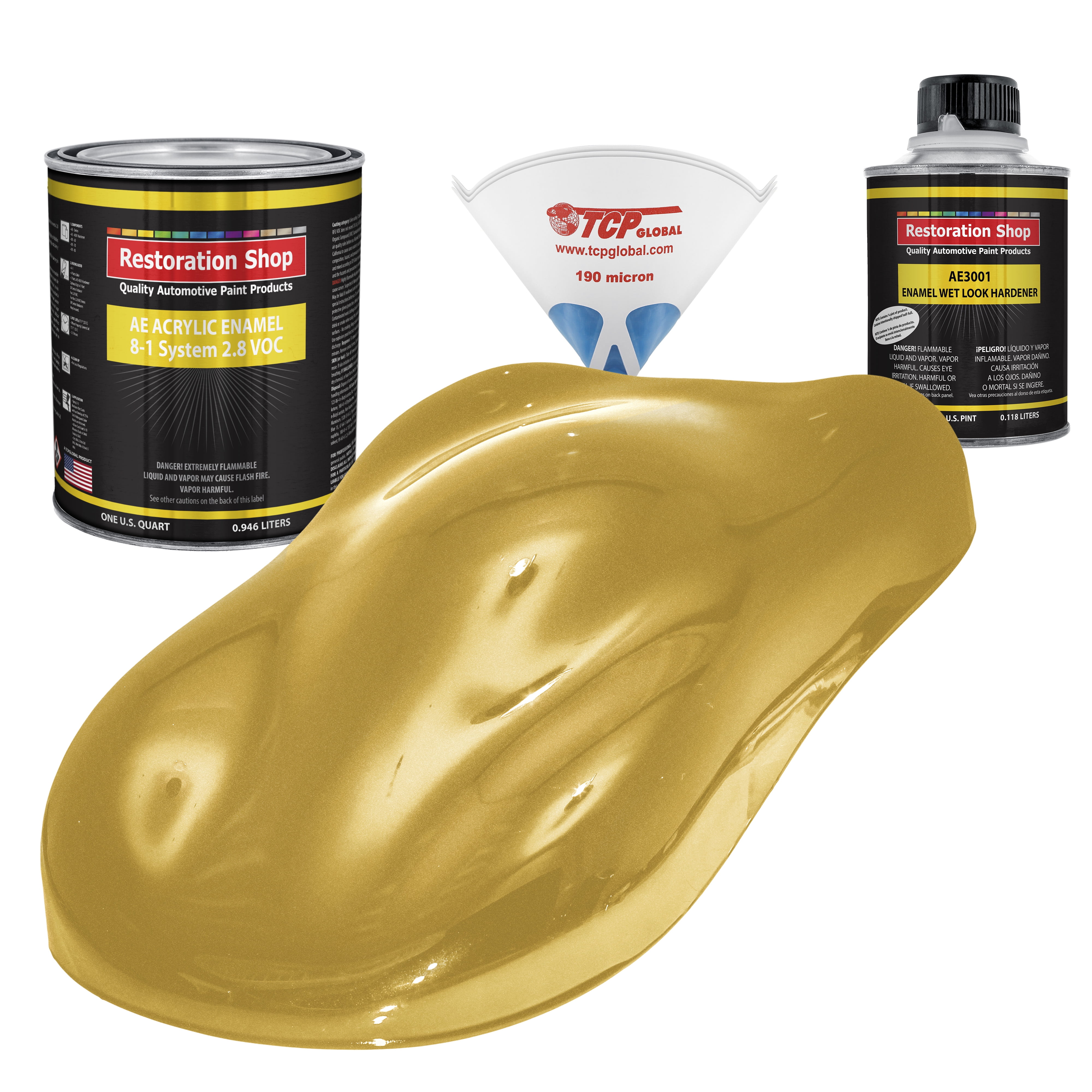Restoration Shop Anniversary Gold Metallic Acrylic Enamel Auto Paint Complete Quart Paint Kit