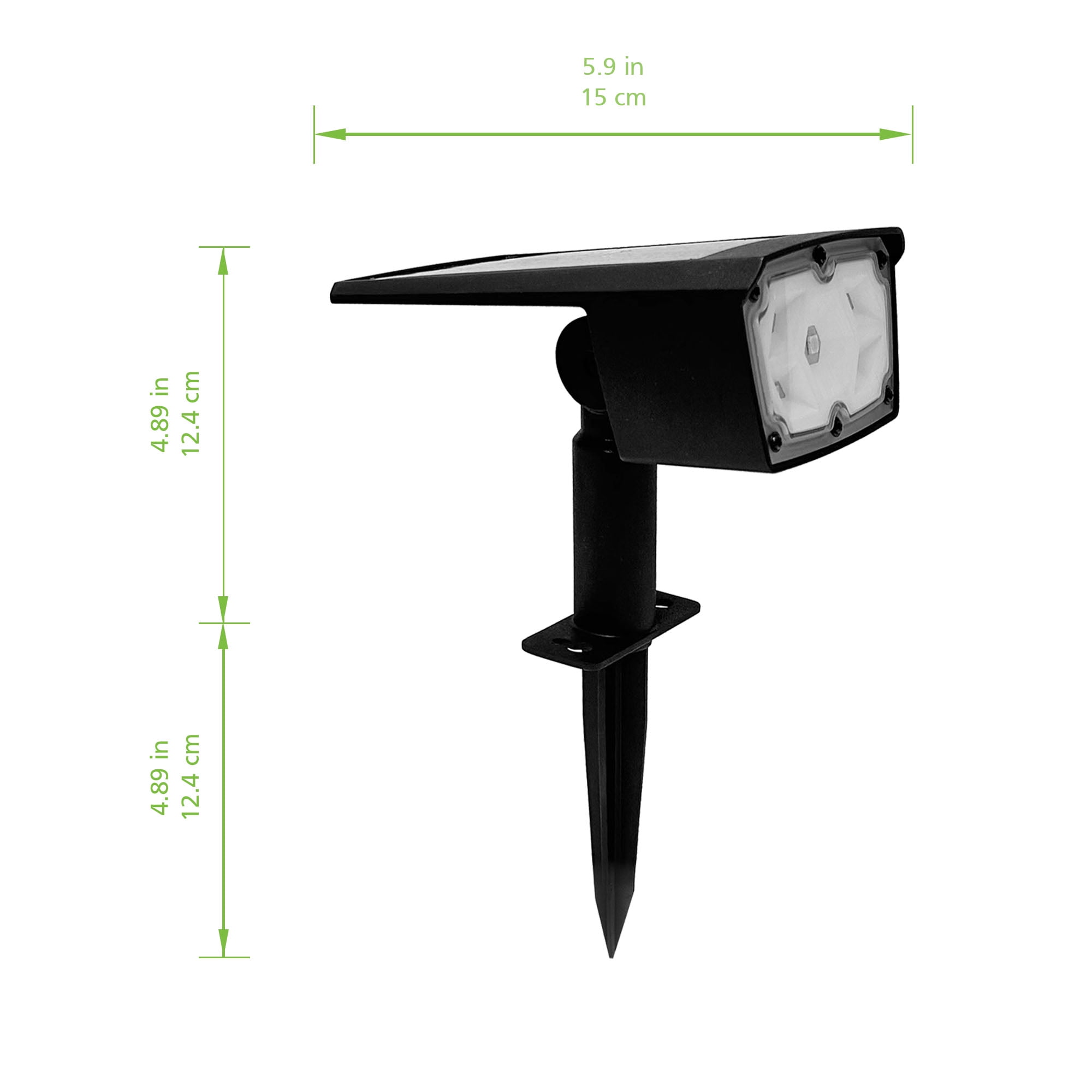 Mainstays Solar Powered Black Color Lock LED Landscape Spotlight, 100 Lumens