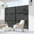 thumbnail image 3 of MAYEERTY 72×47" Outdoor Black Metal Privacy Panel Screen for Backyard & Garden, Triangular V-Shaped Pattern, 3 of 7